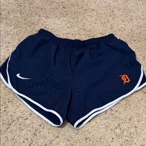 Nike Women's Navy Blue Athletic Shorts with White Trim
